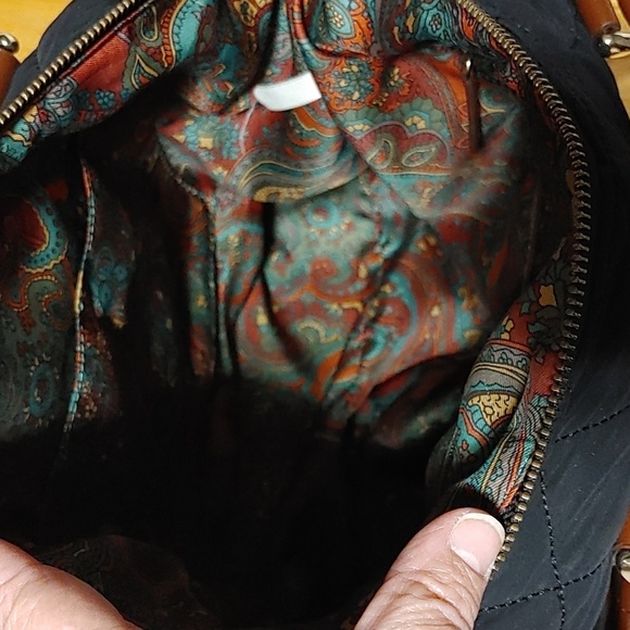 Talbots Black Quilted Shoulder Bag with Faux Leather Straps - Picture 6 of 14